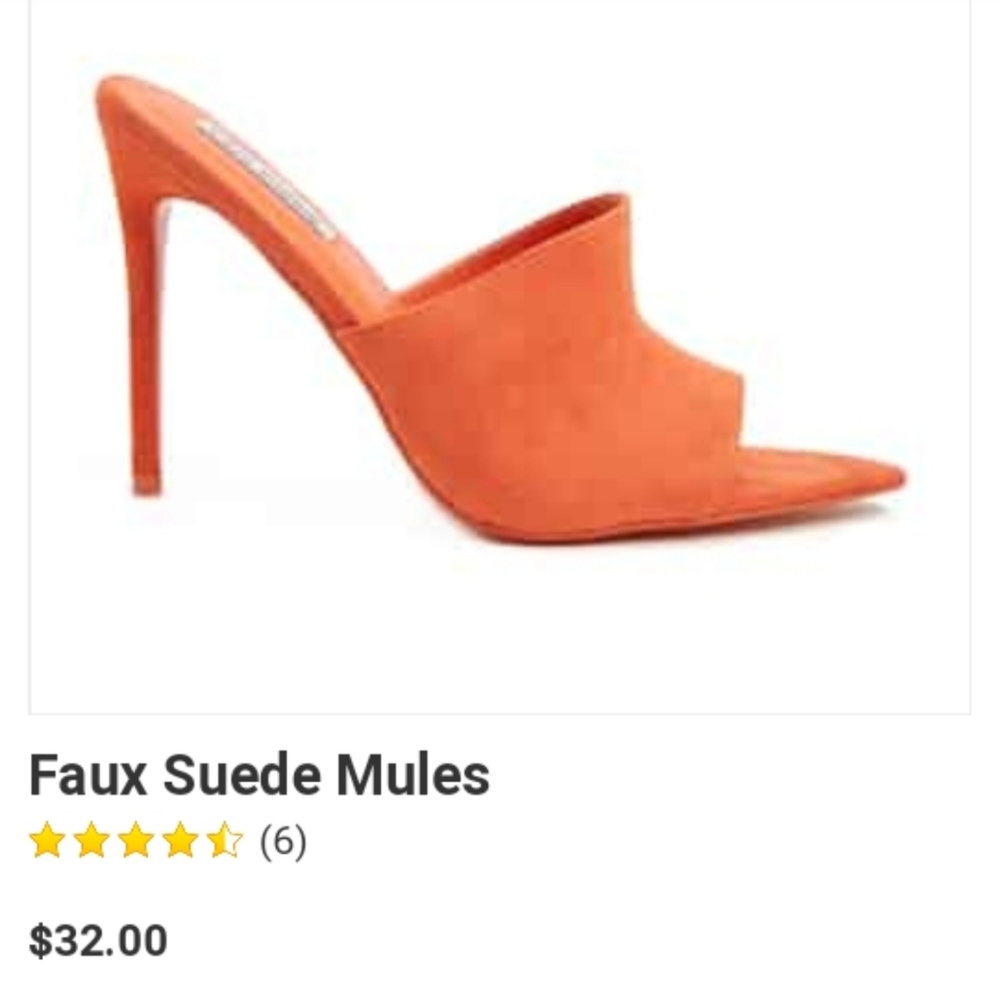 Orange mule heels.
